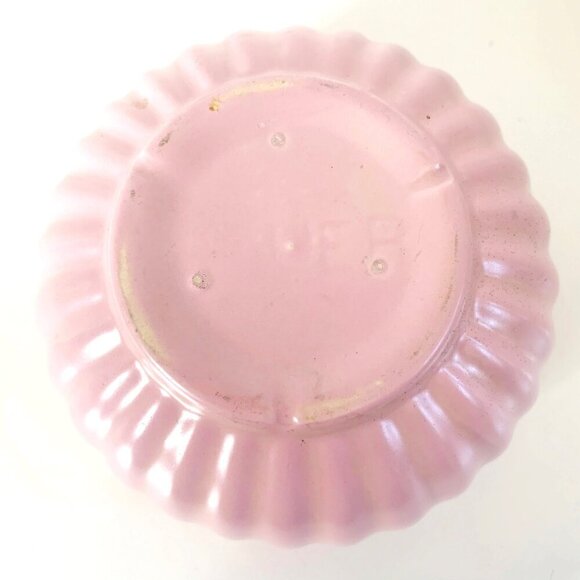 Bauer Pottery Pink Planter Bowl 3.75" x 5.5" Ridged Pumpkin Tracy Irwin '50's De - Picture 4 of 8